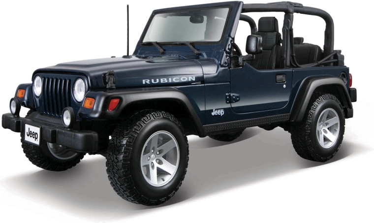 Maisto Jeep Wrangler Rubicon – model auta 1:18, metaliczny niebieski (metalowy)