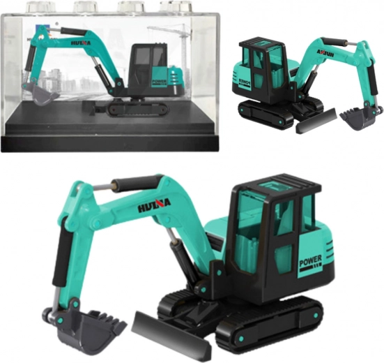 Kolekcjonerski model gąsienicowej koparki Huina zielony 1:80