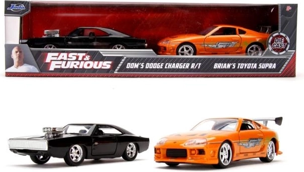 metalowe modele aut Szybcy i wściekli Twin Pack Toyota Supra i Dodge Charger 1:32