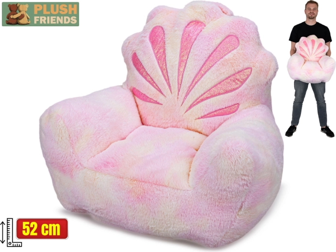 Plush Friends pluszowy fotelik w kształcie muszli 52 cm