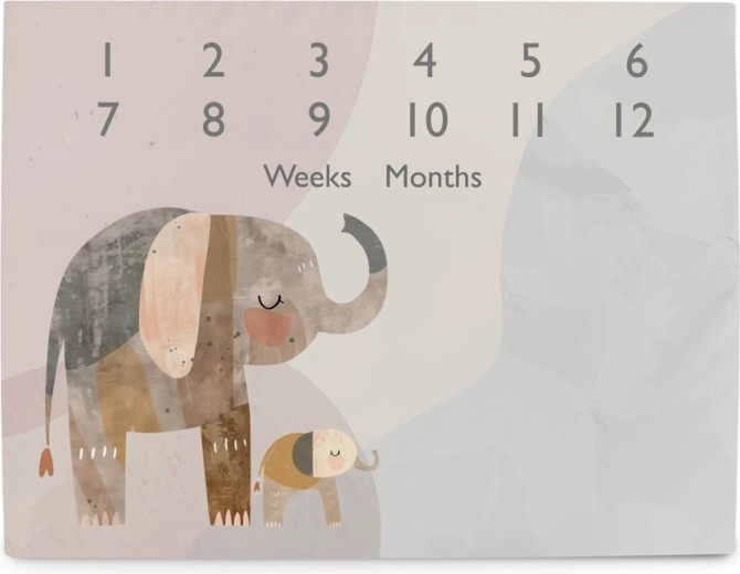 Ceba Baby podkładka milestonowa do zdjęć Basic Elephant Family 92 × 72 cm