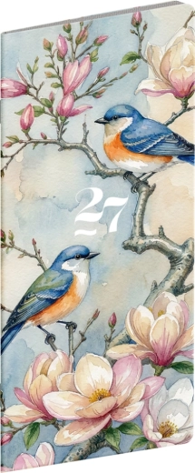Notique kieszonkowy terminarz Ptaszki 2027 (miesięczny) 8 × 18 cm