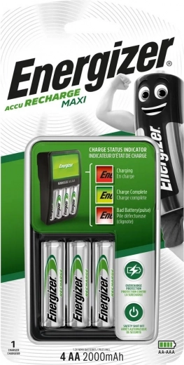 Ładowarka ENERGIZER Maxi z akumulatorami AA 2000 mAh (4 szt.)