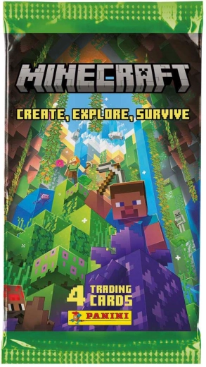 Panini Minecraft karty kolekcjonerskie 3. seria (Create, Explore, Survive) – saszetka booster 4 karty