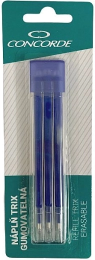 Wkłady do wymazywalnego długopisu CONCORDE TRIX 0,7 mm, niebieskie, 3 szt.