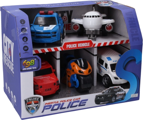 Policyjne pojazdy – zestaw 5 szt. (10 cm)