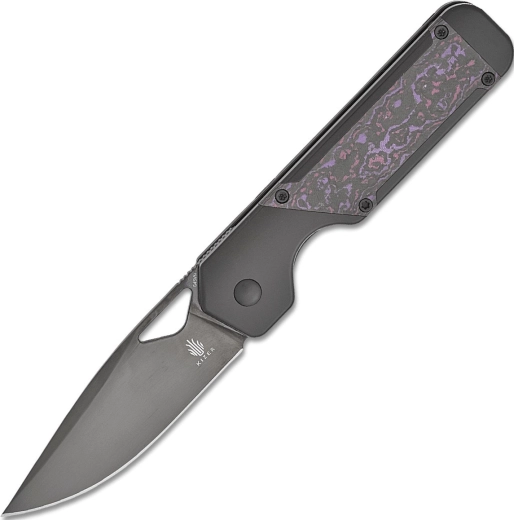 Kizer Militaw nóż składany EDC 8,5 cm, DLC, tytan i Fatcarbon Purple Haze