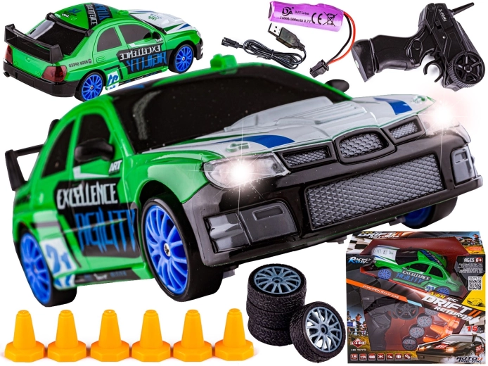 RC drift auto 1:24 4WD 2,4 GHz zielone