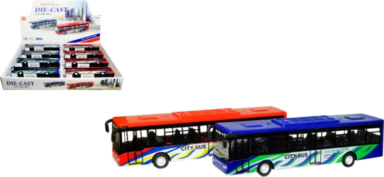 Autobus metalowo-plastikowy z napędem sprężynowym