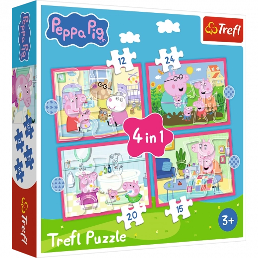 Puzzle 4 w 1 Peppa lubi przygody