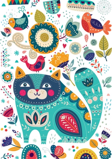 Puzzle kot i ptaki 1000 elementów