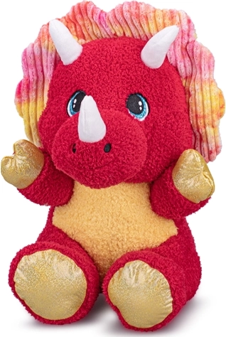 Pluszowy siedzący triceratops czerwony 16,5 cm
