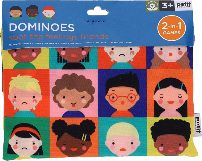 Petit Collage domino 2 w 1 emocje i liczby