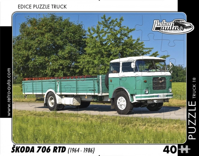 Puzzle Retro auta Škoda 706 RTD – ciężarówka, 40 elementów