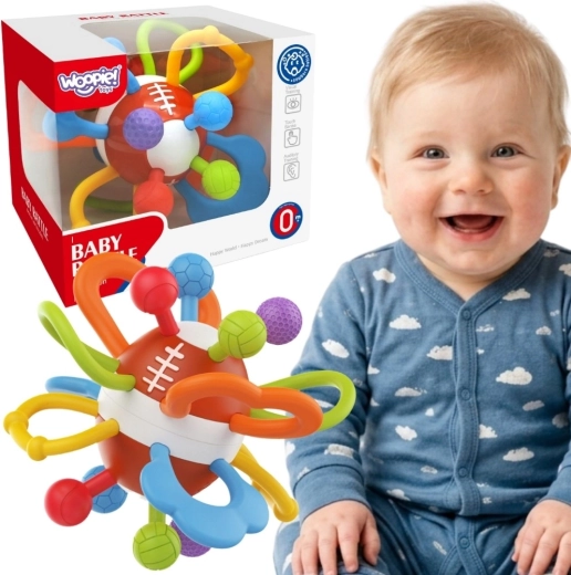 Woopie Baby sensoryczna grzechotka i gryzak – piłeczka dla niemowląt 0+