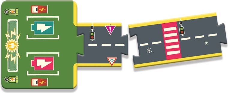 Realistyczna droga z elementami ruchu drogowego