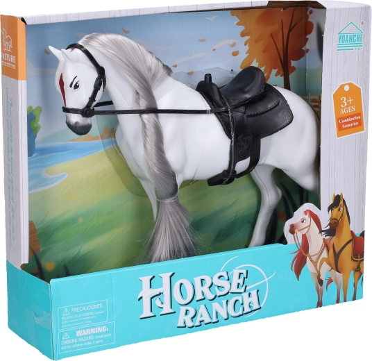 Figurka konia z czarnym siodłem 32 cm - 1 sztuka