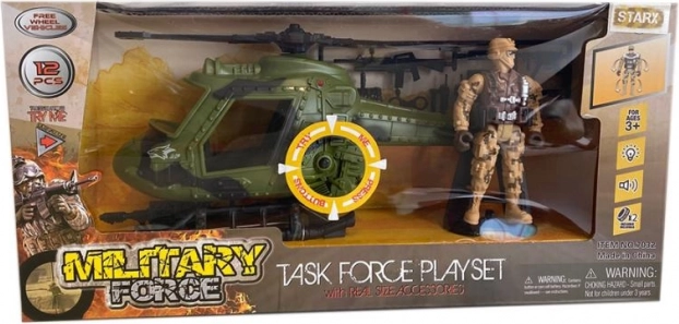 Zestaw wojskowy helikopter i figurka żołnierza