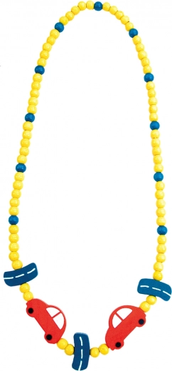 Drewniany naszyjnik z autkami 23 cm (6 szt.)