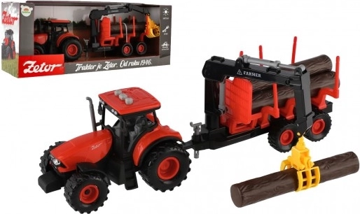 Traktor Zetor z przyczepą i ramieniem załadunkowym