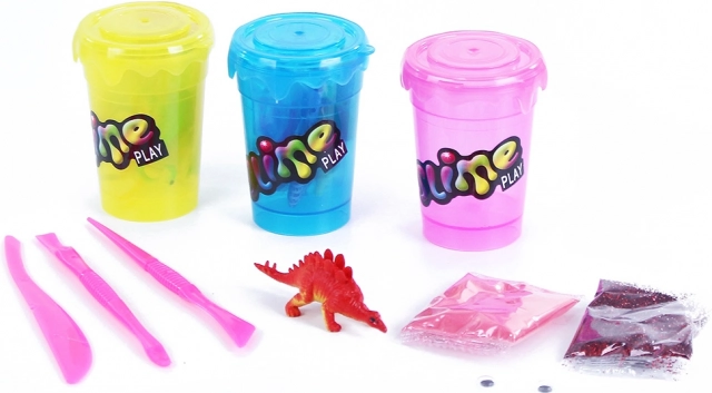 Slime Play kreatywny zestaw do tworzenia slime’u z brokatem i figurką dinozaura