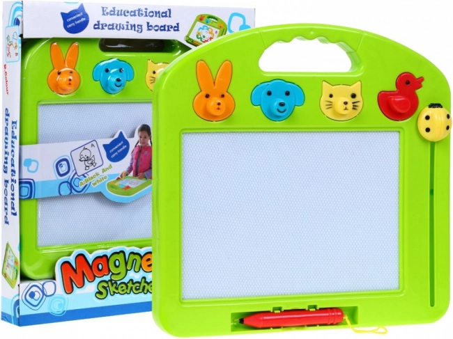 Magiczna tablica do rysowania dla dzieci 3+ z 4 kolorami i 4 stempelkami ze zwierzętami