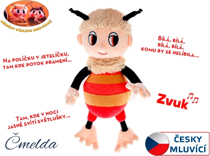 Ćmelda pluszowy mówiący 29 cm – Opowieści o misiu pszczółce