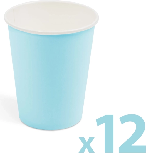 Niebieskie papierowe kubeczki 250 ml, 12 szt.