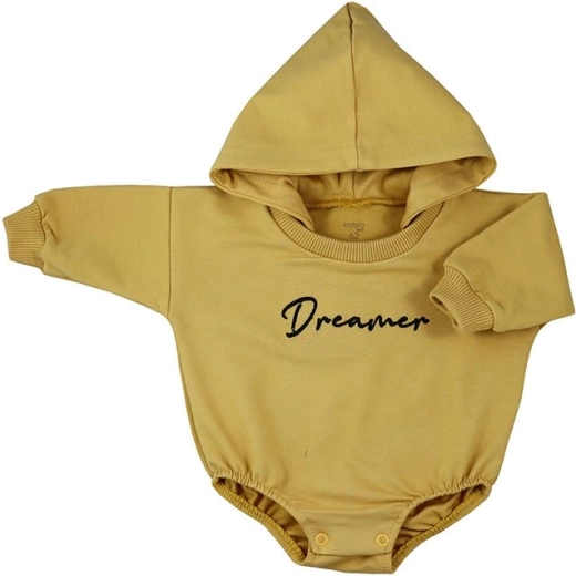 Niemowlęce body baggy z kapturem Koala Dreamer – musztardowe