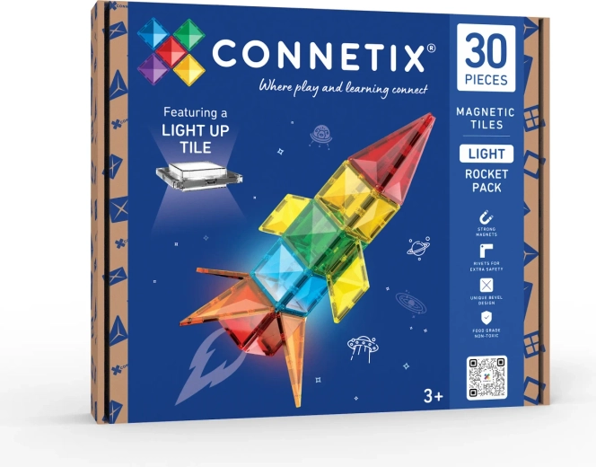 CONNETIX świecący zestaw rakieta, 30 elementów