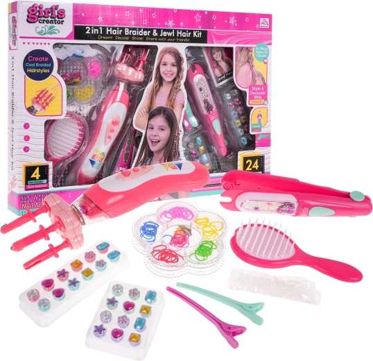 Zestaw do zaplatania warkoczyków z biżuterią