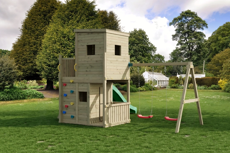 Ścianka wspinaczkowa i podwójna huśtawka