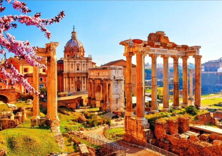 Puzzle Rzymskie ruiny wiosną 1000 elementów BLUEBIRD