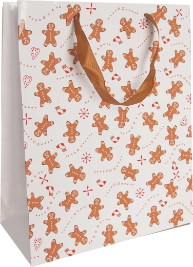 Papierowa torba prezentowa z motywem pierniczka 26 × 12 × 32 cm