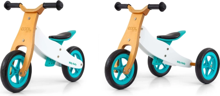 Dziecięcy rowerek biegowy Milly Mally 2w1 Cool classic mint - 1 szt.