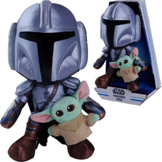 Disney Star Wars pluszowy zestaw Mandalorian i Grogu 25 cm i 7 cm
