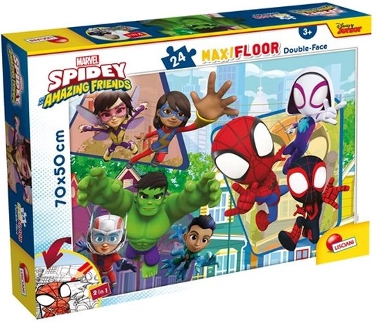 Lisciani Marvel Spidey i jego niesamowici przyjaciele – maxi puzzle podłogowe 24 elementy (70 × 50 cm)