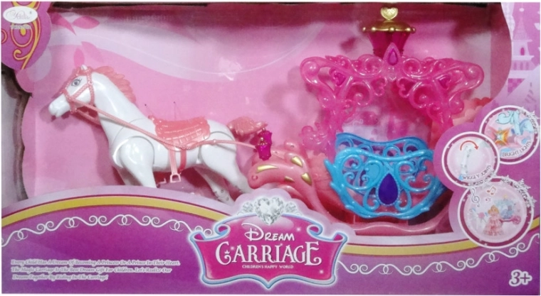Powóz z koniem dla lalek z efektami świetlnymi