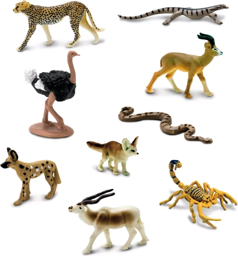 9 mini figurek saharyjskich zwierząt w jednej tubie