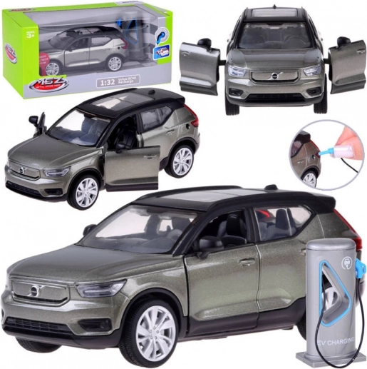 Metalowy model elektrycznego crossovera Volvo XC40 z funkcjami świateł i dźwięków