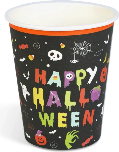 Papierowe kubeczki Happy Halloween 250 ml, 8 sztuk
