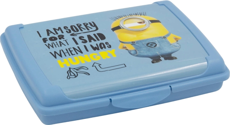 Śniadaniówka Minions z zamknięciem na klik 17 × 13 × 3,5 cm, niebieska