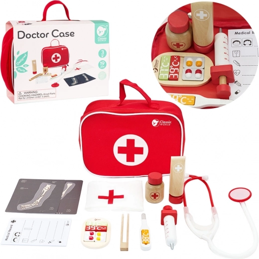 Drewniany Zestaw Lekarski Classic World 19 szt.