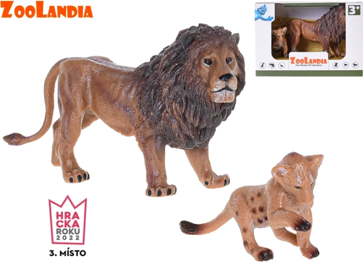 Zoolandia lew z młodym figurki 8,5–13 cm w pudełku