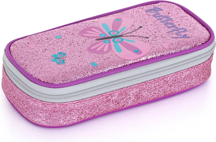 OXYBAG piórnik szkolny etui komfort – motyl z brokatem