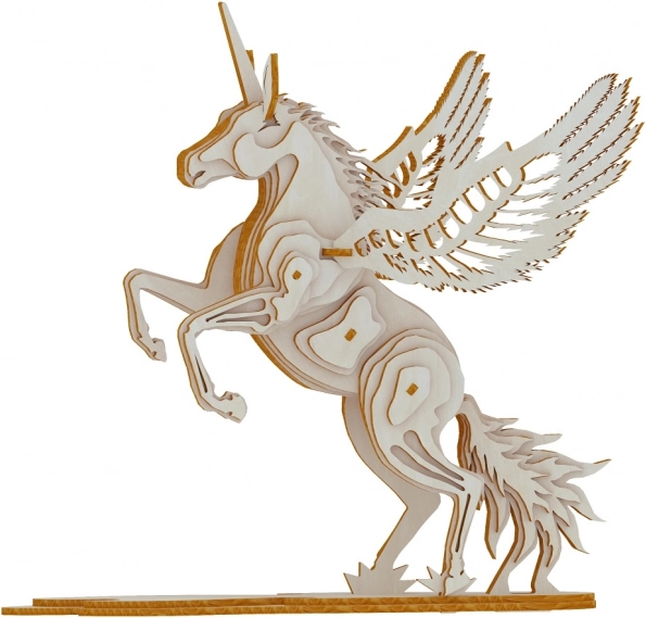 Drewniane puzzle 3D Jednorożec