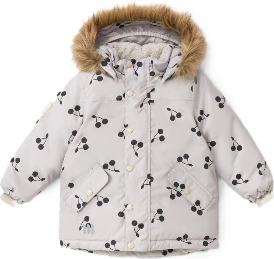 Zimowa parka Leokid Tully Silver Cloud Cherries, rozmiar 104