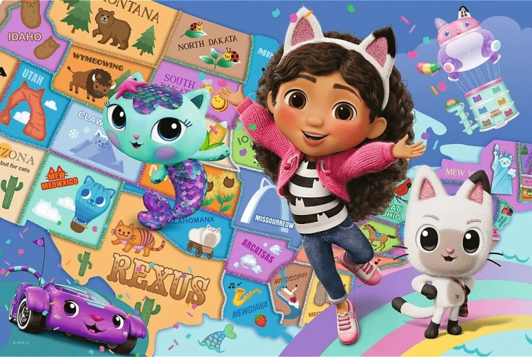 Puzzle 100 – Przyjaźń w kocim domku GABBY'S DOLLHOUSE