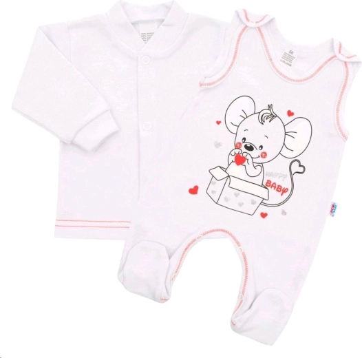 Zestaw niemowlęcy New Baby Mouse biały 80 (9–12 miesięcy)