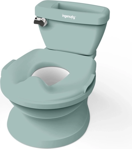 Ingenuity dziecięca toaleta ze звуком spłukiwania My Size 2w1 zielona